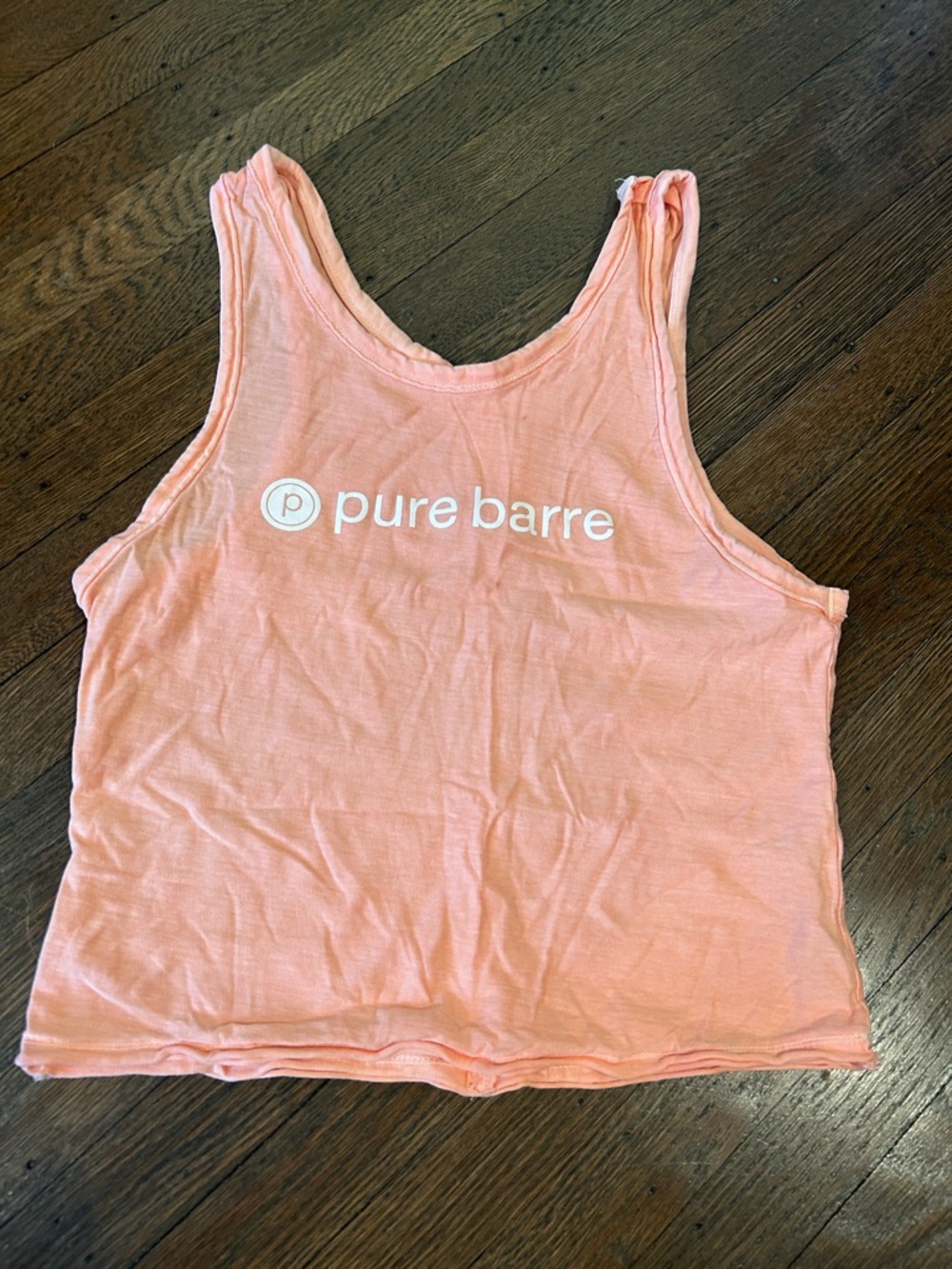 Pure Barre Peach Logo Cropped Tank